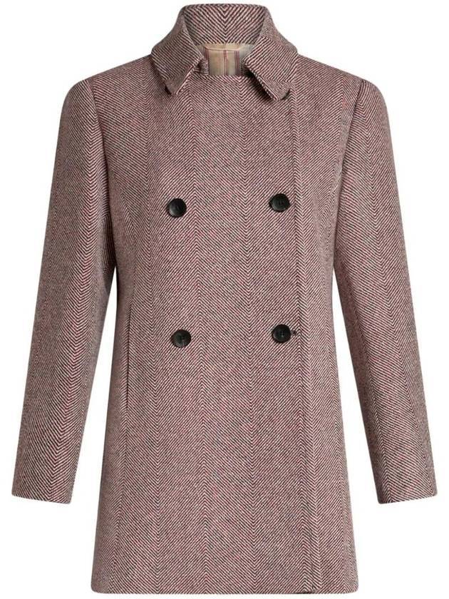 에트로 울 트위드 피코트 핑크