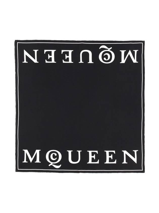 알렉산더 맥퀸 실크 머플러 블랙