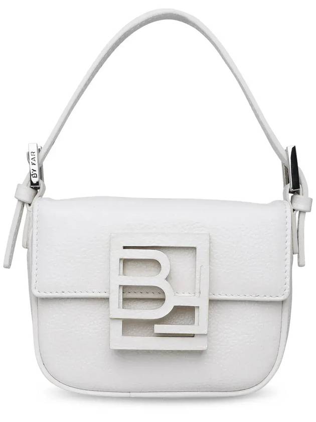 By Far Alfie 로고 플라크 미니 탑 핸들 백 22CRALFOWHGGSMA_WH