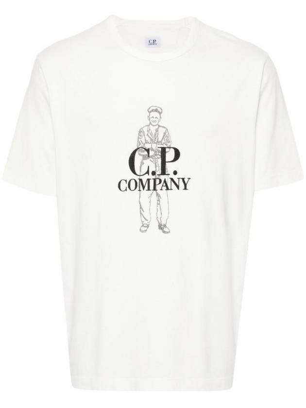 CP컴퍼니 1020 저지 브리티시 세일러 반팔 티셔츠 화이트