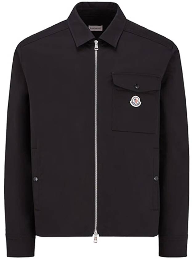 몽클레르 CAMICIA 카미치아 로고 패치 포켓 개버딘 집업 자켓 블랙 남성 자켓 2F00005 57448 999 TLS