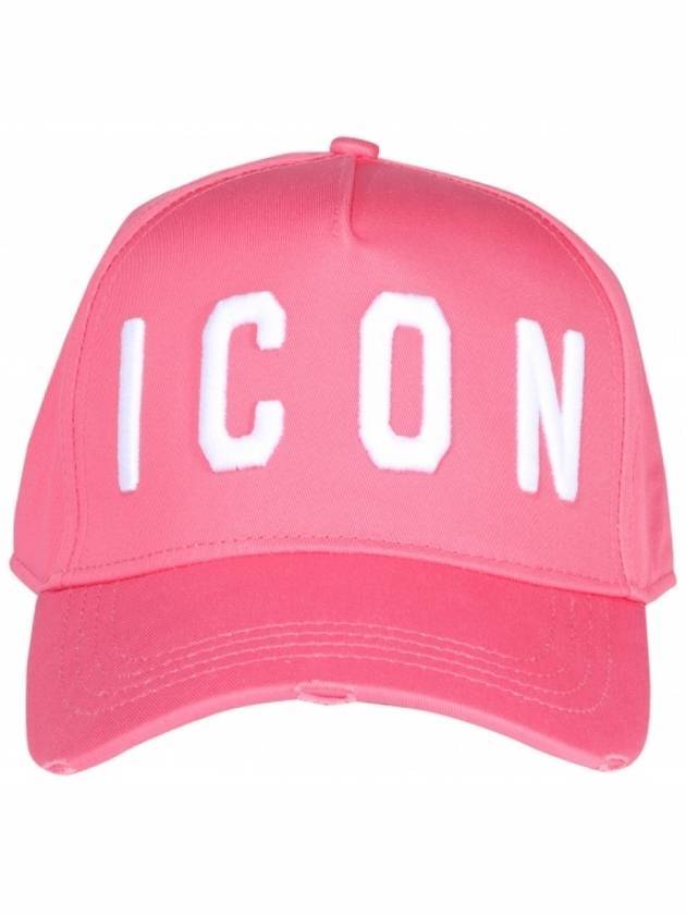 디스퀘어드2 아이콘 자수 볼캡 핑크 화이트