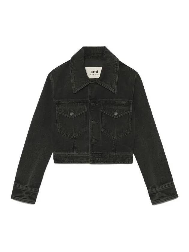 AMI 아미 여성 데님 재킷 블랙 FJK001.612