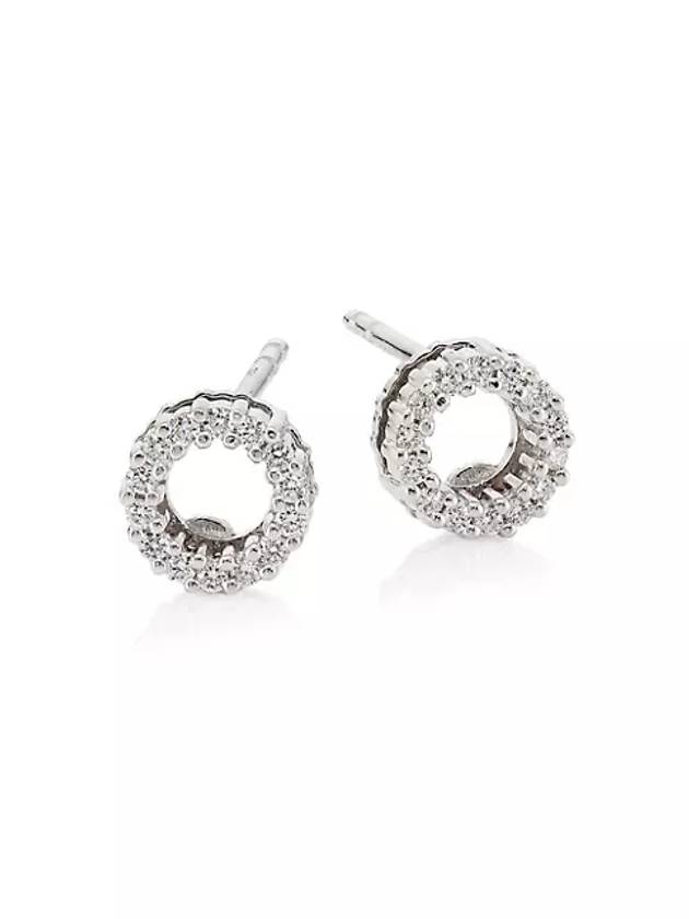다이아몬드 18K 화이트 골드 서클 이어링 Diamond & 18K White Gold Circle Earrings