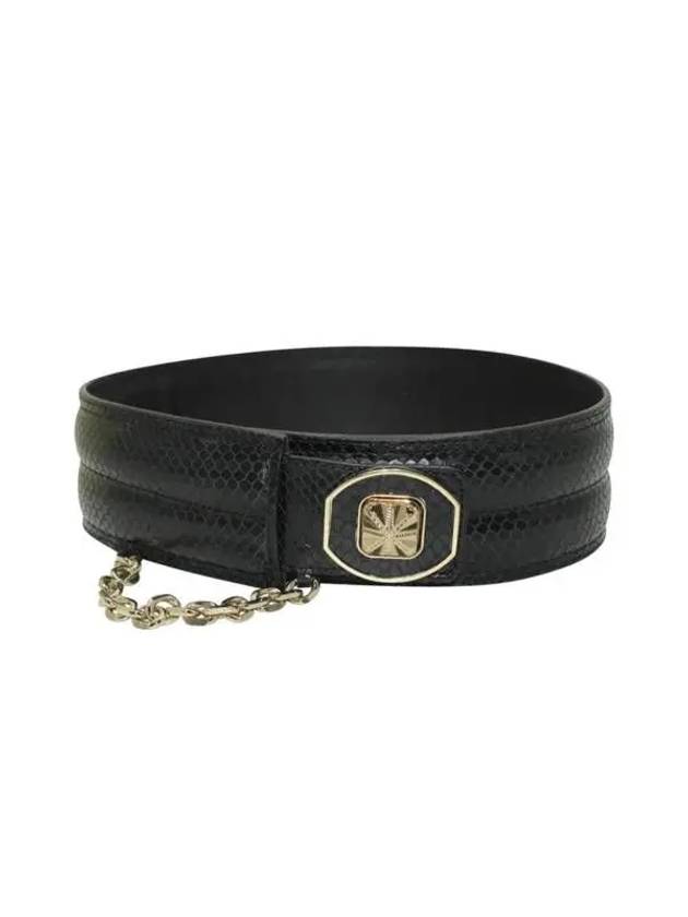 4217835 Temperley London Lock Waist Belt in Black Leather