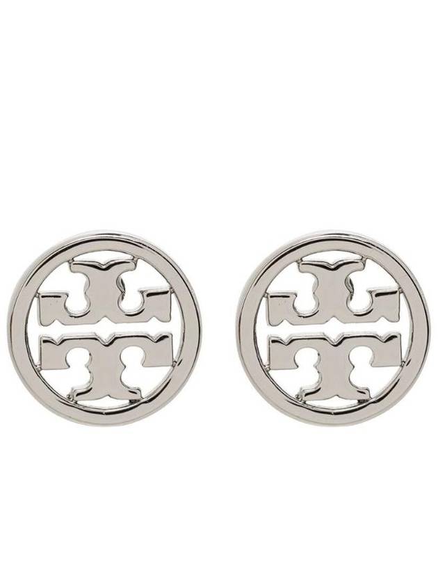 TORY BURCH 26222022 로고가 있는 실버 브래스 귀걸이