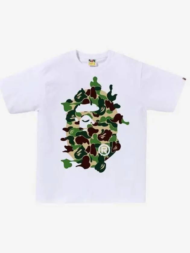 베이프 ABC 카모 리빌드 빅 에이프 헤드 티셔츠 화이트 그린 BAPE ABC Camo Rebuild Big Ape Head T Shirt White Green