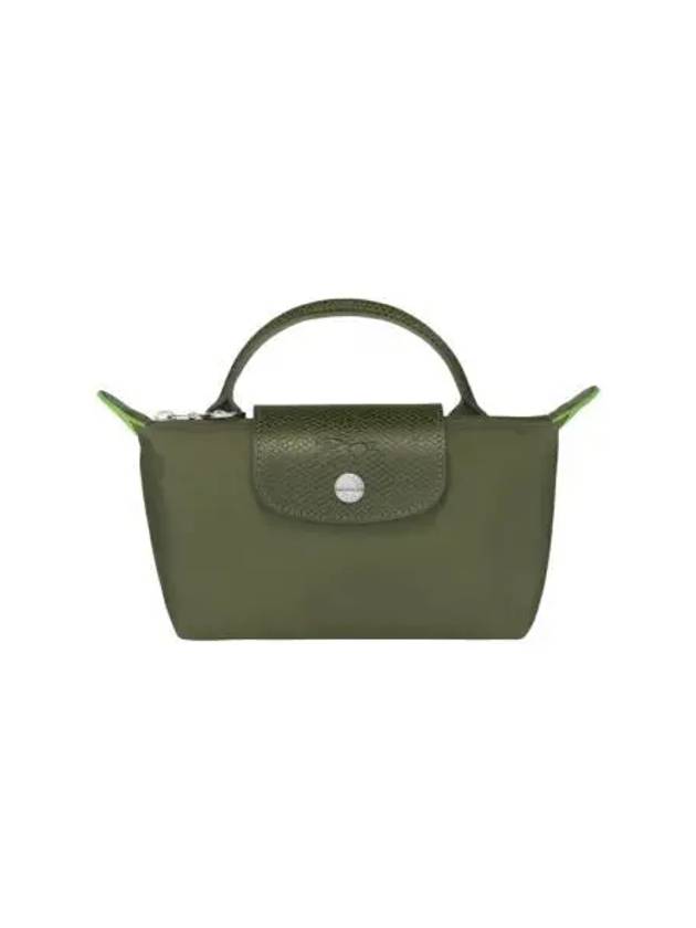 롱샴 르 플리아쥬 그린 핸들 파우치 포레스트 Longchamp Le Pliage Green Handle Pouch Forest