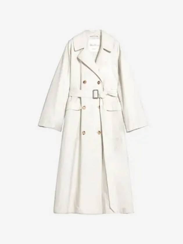 W 막스마라 더 큐브 발수 소재 코튼 트윌 트렌치 코트 에크루 W Max Mara The Cube Water Repellent Cotton Twill Trench Coat Ecru
