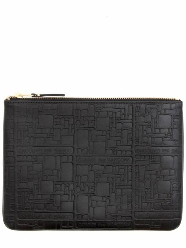 Comme Des Garcons Wallet Embossed Logo pouch in black