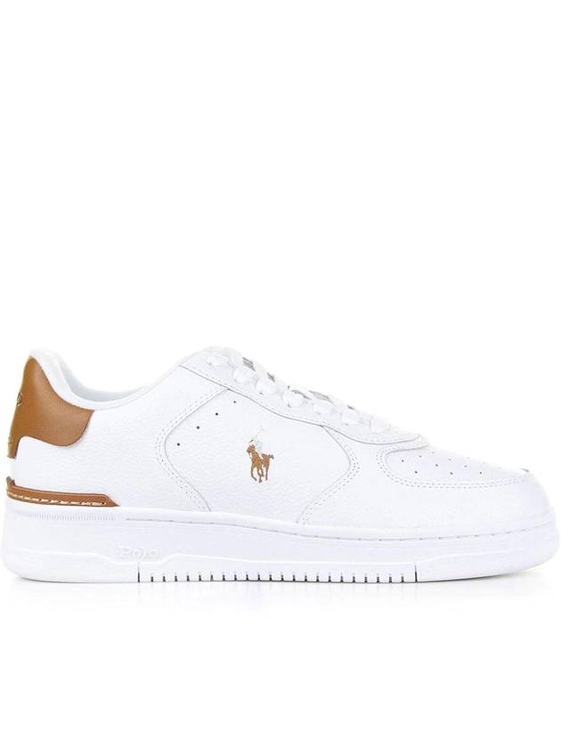 Ralph Lauren White Brown Leather Sneaker