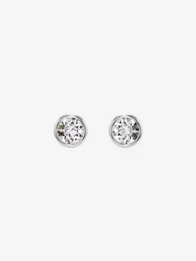 W 스와로브스키 임버 스터드 이어링 라운드 컷 화이트 로듐 플래팅 W Swarovski Imber Stud Earrings Round Cut White Rhodium Plated