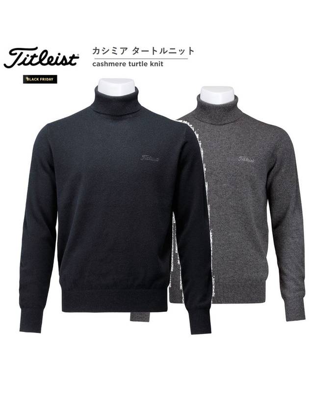 타이틀리스트 골프 웨어 남성 니트 긴팔 캐시미어 터틀 넥 니트 스웨터 가을 겨울