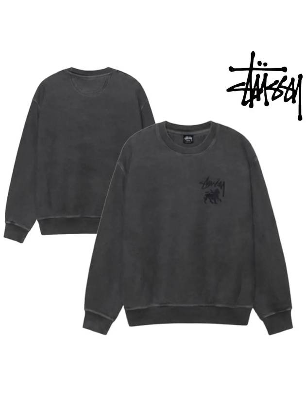 스투시 맨투맨 라스타 라이온 탑 스웨터 블랙