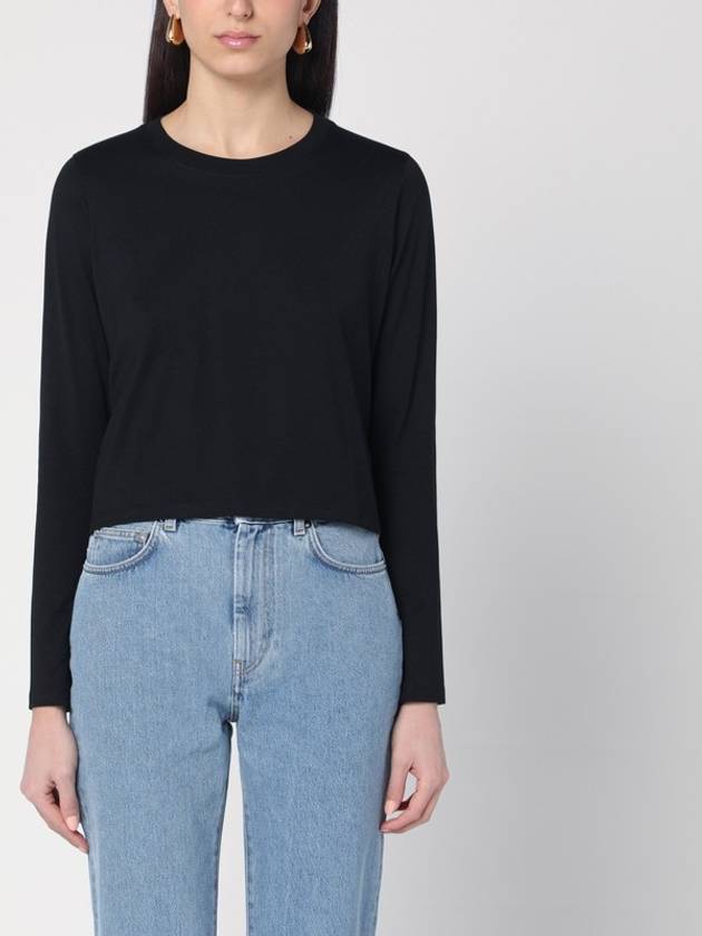 Loulou Studio Black cotton crew-neck T-shirt