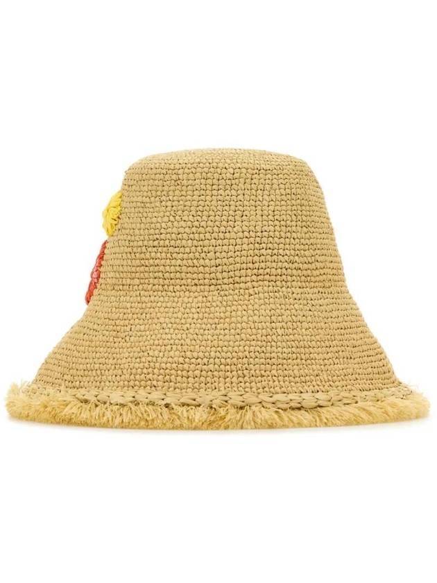 프라다 라피아 버킷햇 베이지