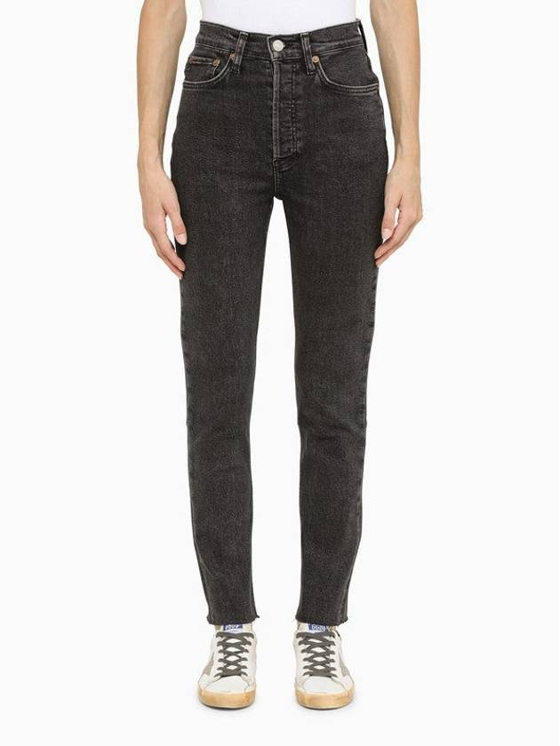 90''S Ultra High Rise Skinny Jeans In Grey Cotton