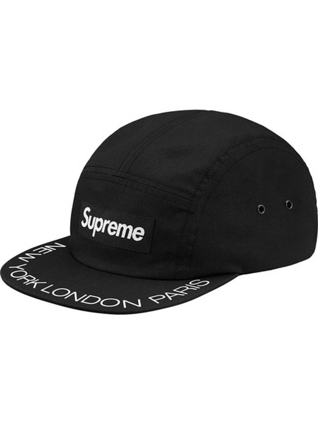 18SS 슈프림 바이저 프린트 캠프캡 블랙 Supreme Visor Print Camp Cap Black