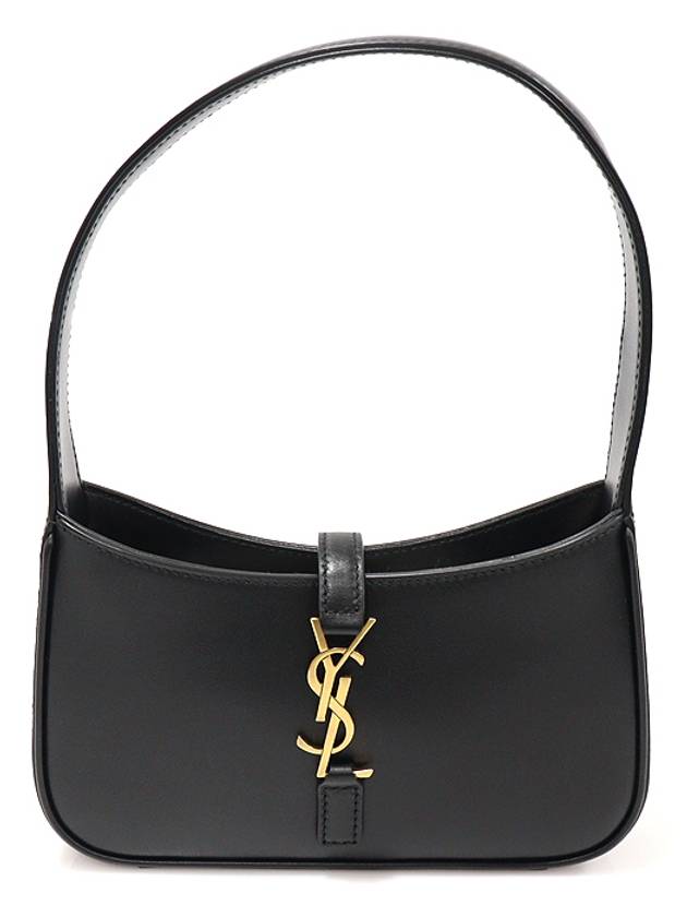 Saint Laurent 생로랑 710318 블랙 스무스 카프스킨 금장 모노그램 LE 5 A 7 미니 호보 숄더백