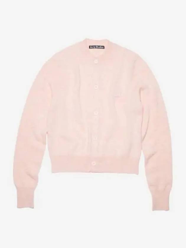 W 아크네 스튜디오 케바 페이스 크루넥 가디건 페이디드 핑크 멜란지 W Acne Studios Keva Face Crewneck Cardigan Faded Pink Melange