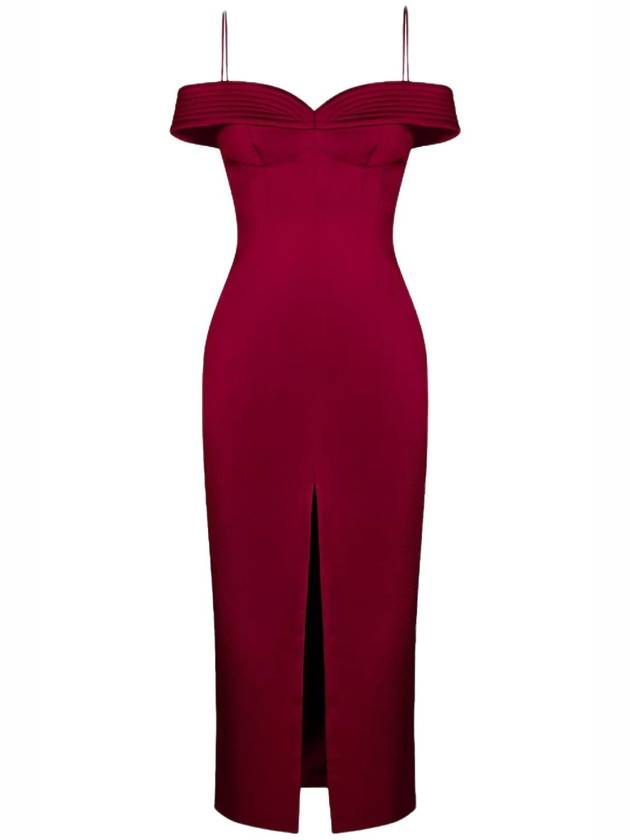 OFF SHOULDER SLEEVELESS MIDI DRESS