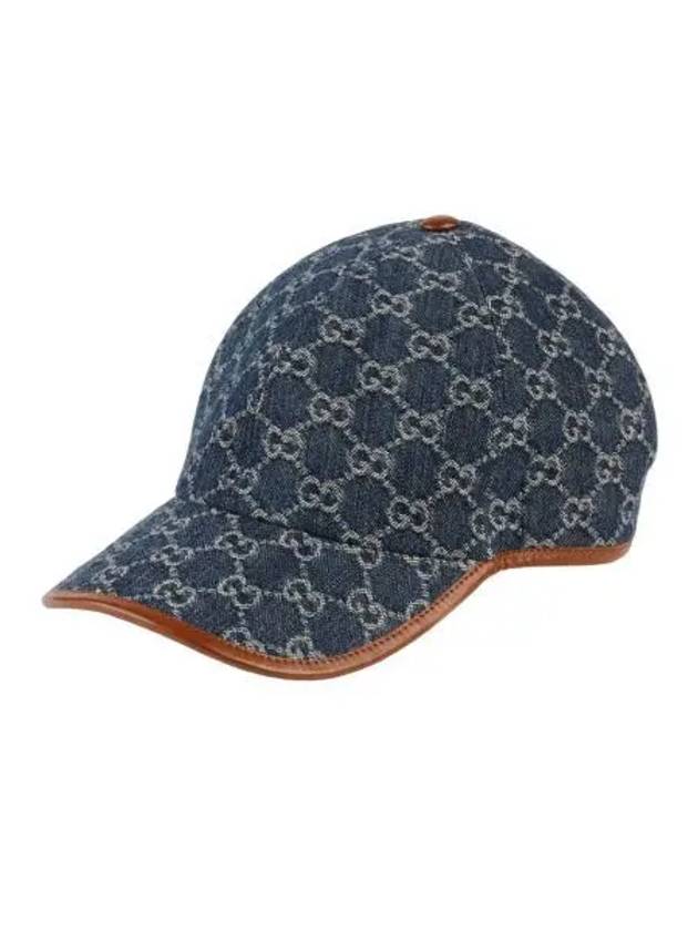 구찌 GG 데님 베이스볼 캡 블루 아이보리 Gucci GG Denim Baseball Cap Blue Ivory