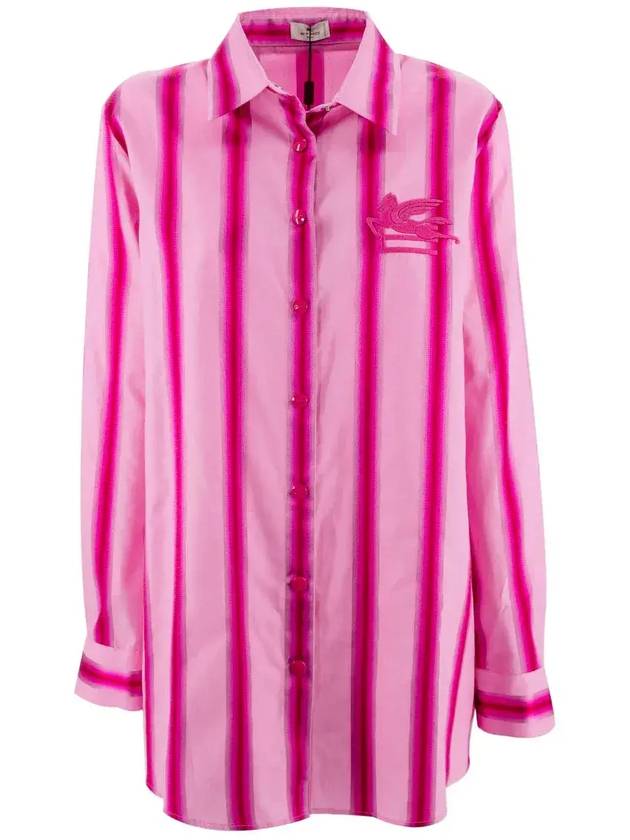 Etro 로고 자수 스트라이프 버튼 셔츠 124001612_650