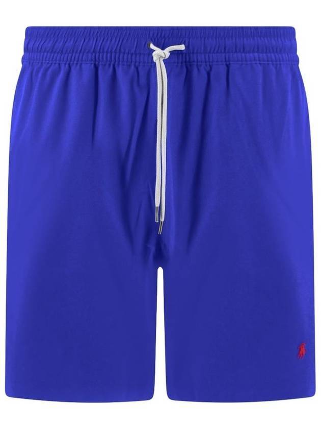 폴로 랄프로렌 엡브로이드 로고 드로스트링 스윔 쇼츠 블루