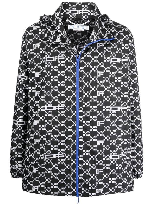 오프화이트 올오버 애로우 모노그램 후드자켓 블랙