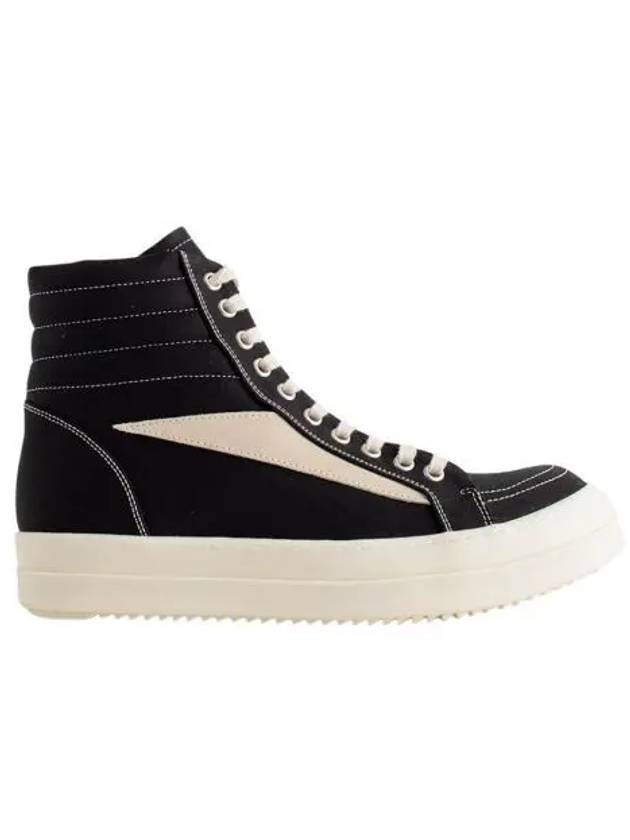 릭 오웬스 리도 다크 쉐도우 빈티지 하이 스니커즈 블랙 밀크 Rick Owens Lido Dark Shadow Vintage High Sneakers Black Milk