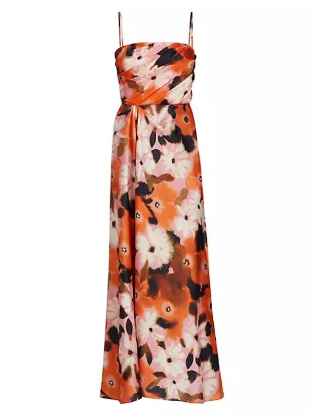 클로이 워터컬러 제라늄 맥시 드레스 Chloe Watercolor Geranium Maxi Dress