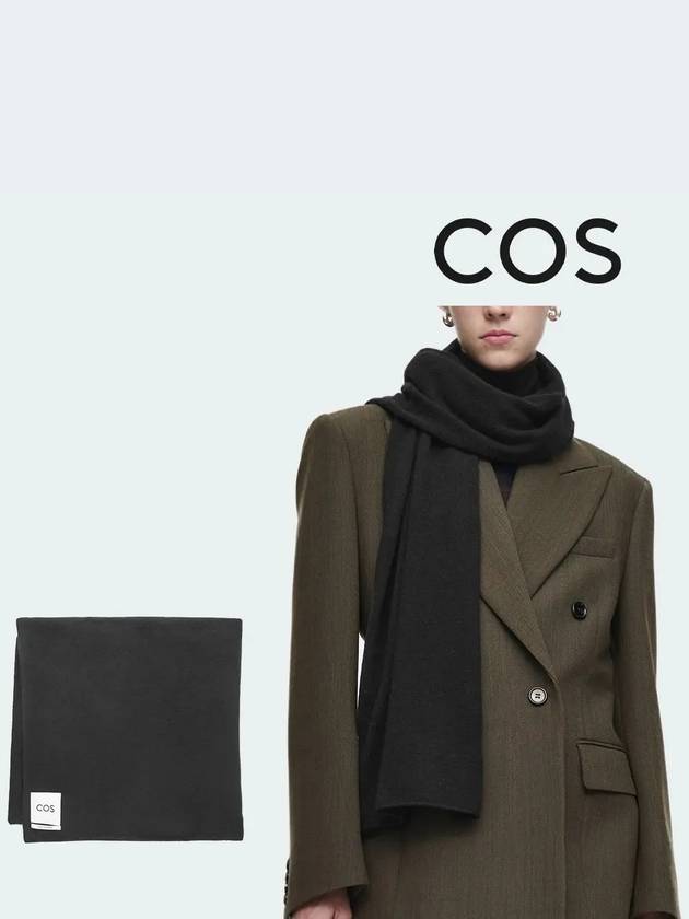 코스 목도리 와이드 캐시미어 스카프 블랙