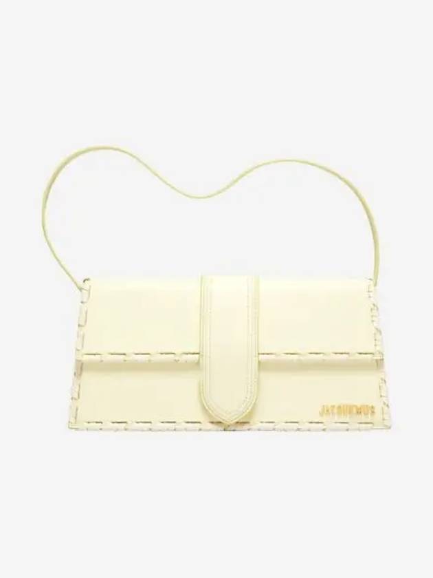자크뮈스 르 밤비노 롱 라셋 롱 레이스드 플랩 백 라이트 옐로우 Jacquemus Le Bambino Long Lacet Long Laced Flap Bag Light Yellow