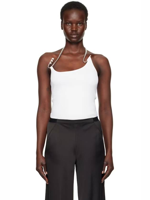 White Levitate Knit Tank Top 251311F111006