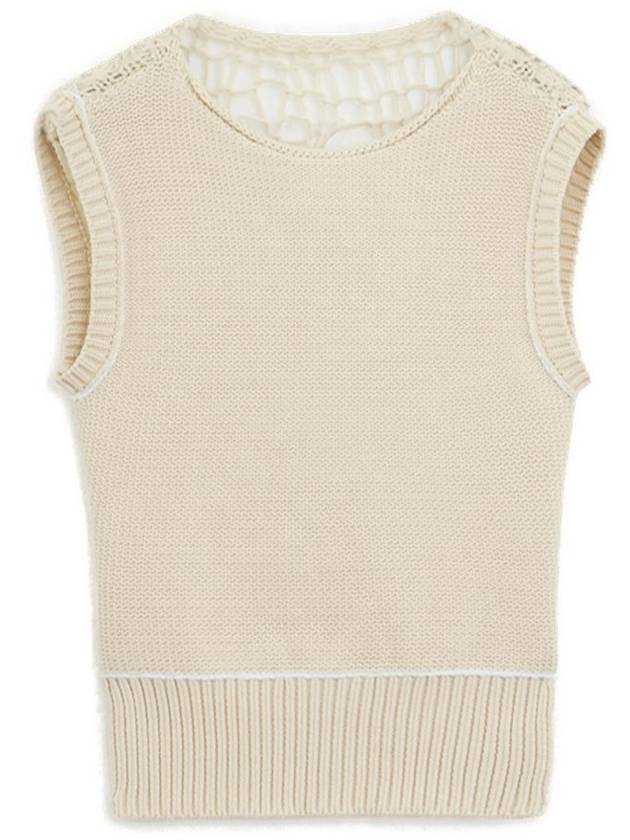 MM6 메종 마르지엘라 크루넥 오픈 니트 베스트