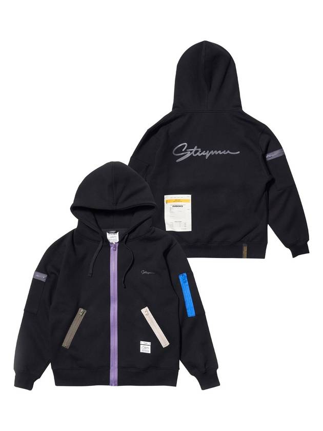 스티그마 오버사이즈 후드집업 블랙