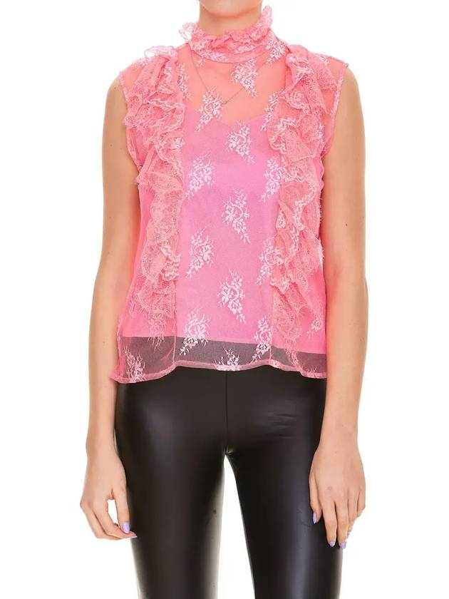 핑코 러플 하이넥 민소매 블라우스 1G17BUY7T5_Q49