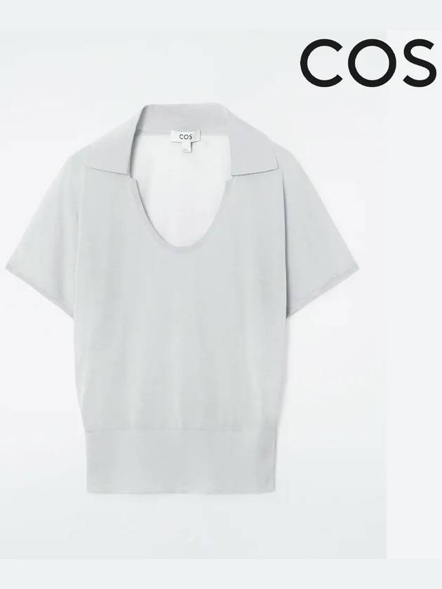 코스 반팔 라운드넥 니트 폴로 탑 티셔츠 라이트터키