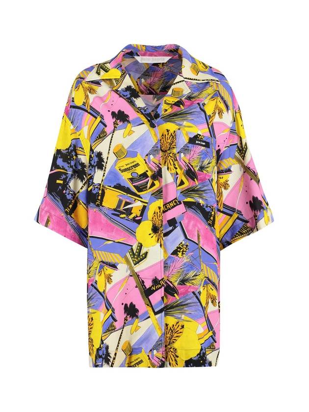 Printed bowling shirt