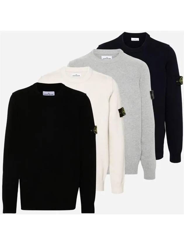 24FW 스톤아일랜드 남성 와펜 패치 숄더 라이닝 램스울 니트 8115508A3