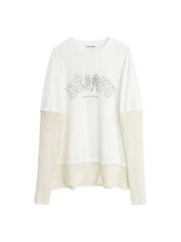 아워레가시 데자뷰 프린트 믹스 롱슬리브 티셔츠 화이트 Our Legacy Deja Vu Print Mix Long Sleeve T Shirt White