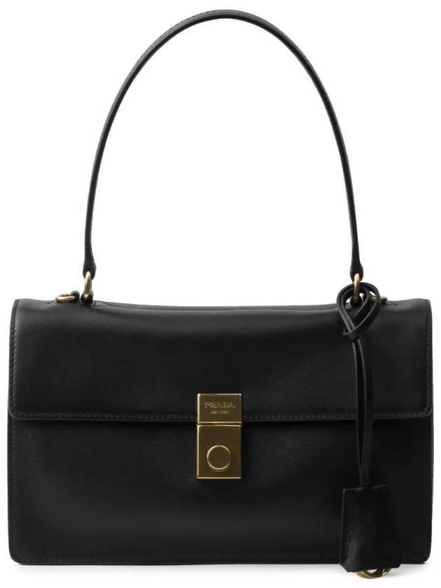 프라다 미디엄 레더 숄더 백 블랙