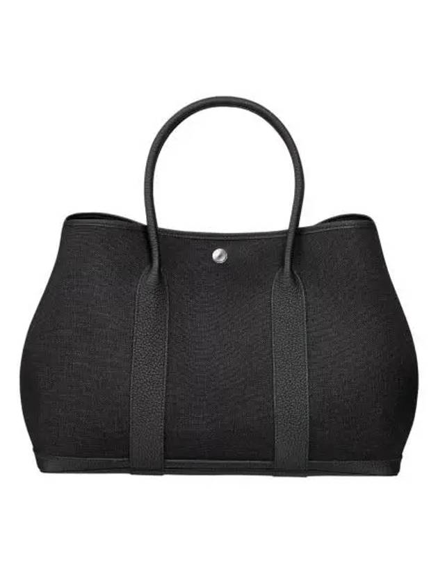 에르메스 가든 파티 36 백 밀리터리 캔버스 네곤다 & 팔라듐 하드웨어 누아 Hermes Garden Party 36 Bag Military Canvas Negonda & Palladium Noir