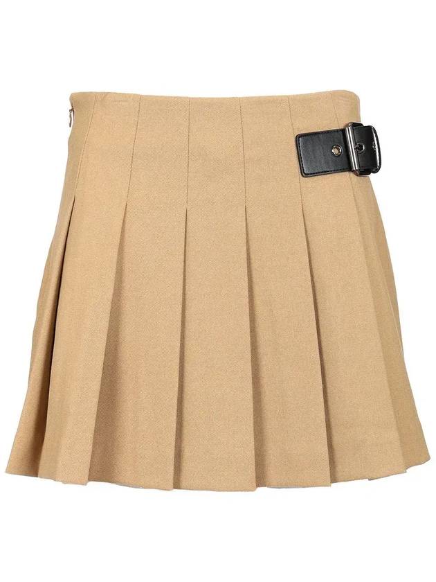 던스트 벨티드 플리츠 미니 스커트 UDSK5A208I2_CAMELBEIGE