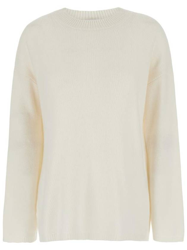 ALLUDE White Relaxed Crewneck Sweater in Cashmere Woman 2451115040