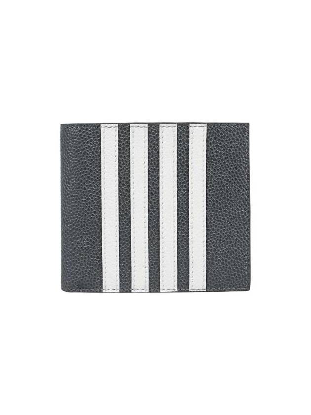 톰브라운 페블 그레인 레더 사선 아플리케 스트라이프 빌 폴드 지갑 다크 그레이 21SS MAW217A 00198 025