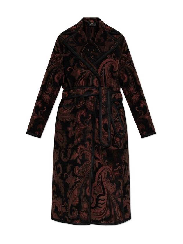 에트로 페이즐리 패턴 벨티드 코트