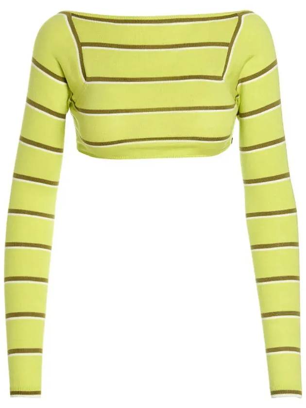 Emilio Pucci 스트라이프 롱 슬리브 크롭 탑 3EKM033E951_A73