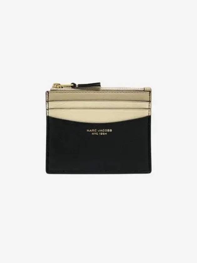 마크 제이콥스 더 슬림 84 컬러블록 집 카드 케이스 블랙 Marc Jacobs The Slim 84 Colorblock Zip Card Case Black