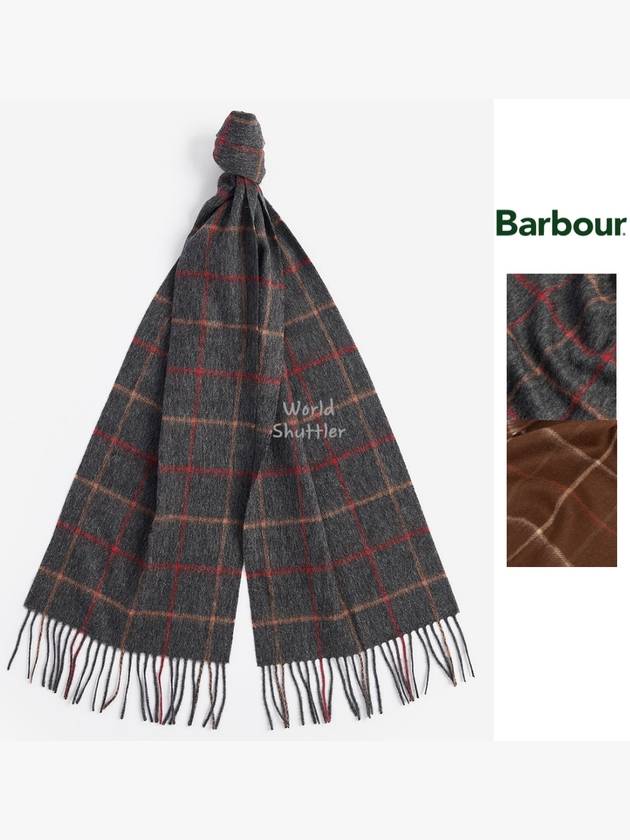 바버 겨울양털목도리 패턴머플러 겨울 울 체크 커플목도리